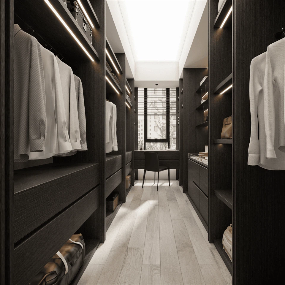 Modern Dark Wood Wardrobe